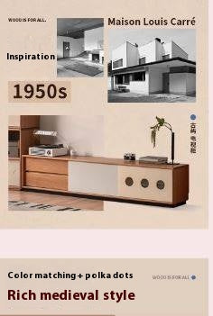 Cherry Solid Wood Antique Colored Floor TV Stand