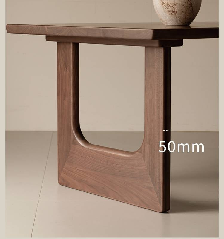 Black Walnut, Sandalwood Solid Wood Wabi Sabi Style Large Board Dining Table