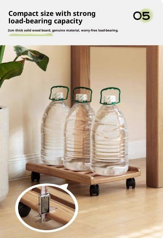 Solid RubberWood, Oak Solid Wood Mobile Computer Host Base Tray