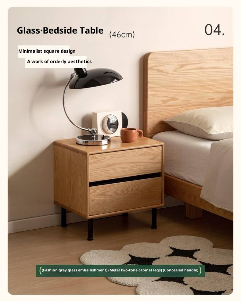 Oak, Ash, Beech Solid Wood Modern Simple Nightstand