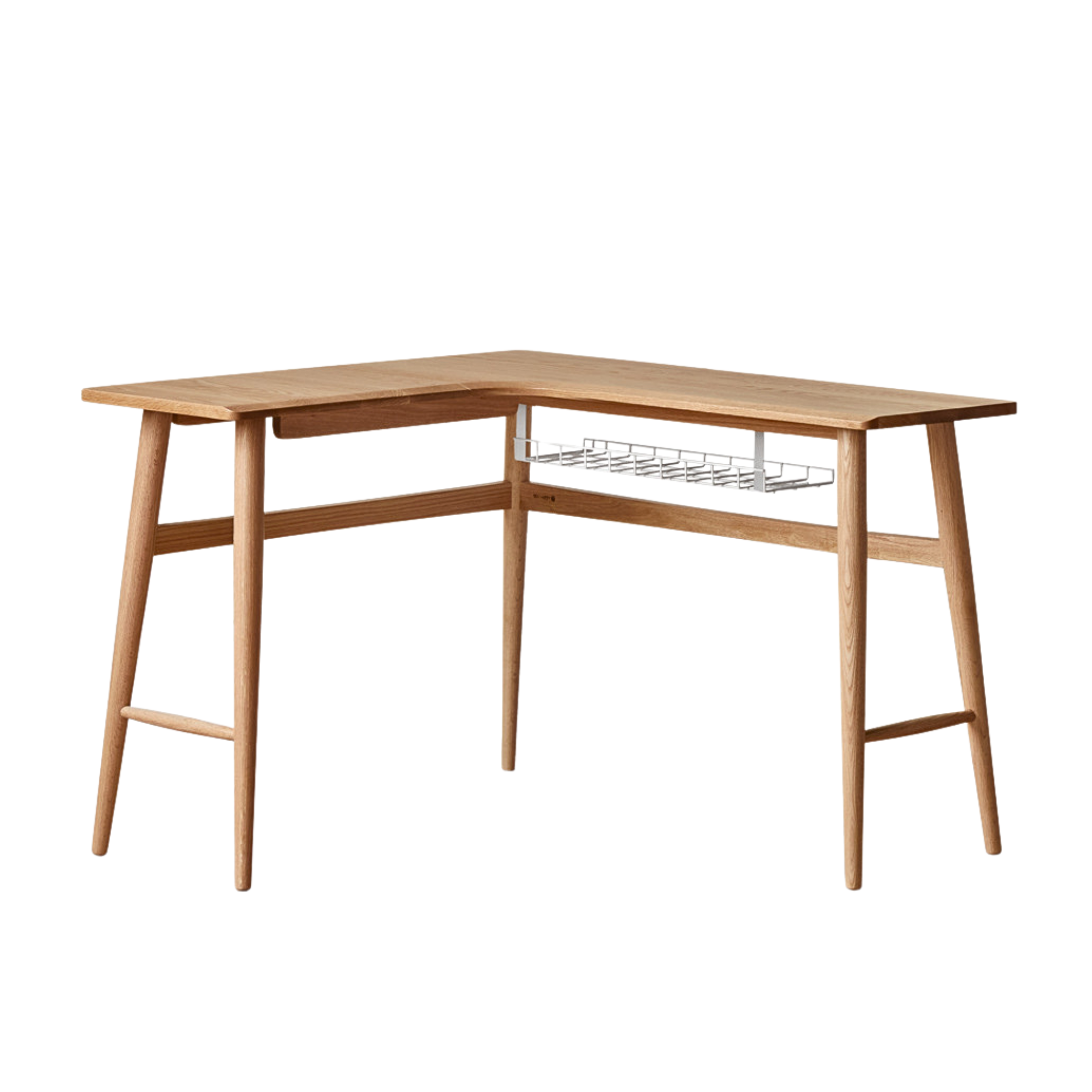 Oak, Rubberwood Solid Wood Corner Table Study Office Desk