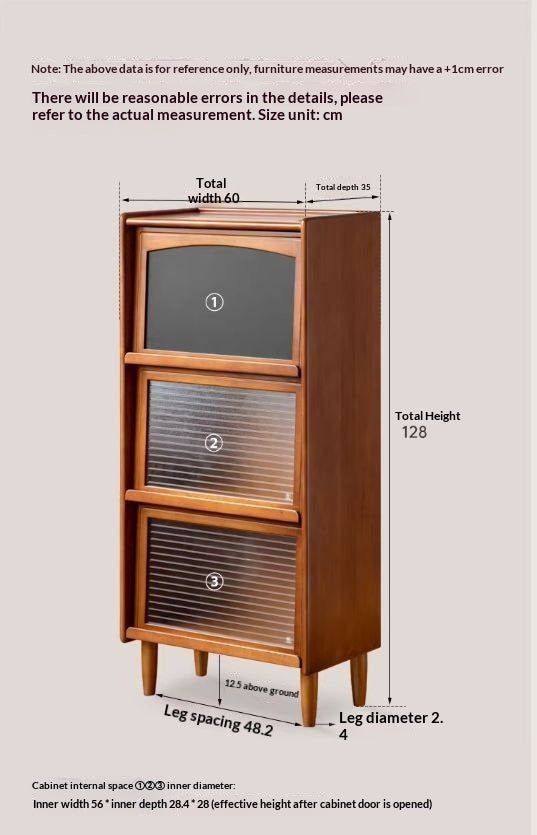 Poplar Solid Wood Vintage Style Flip Door Bookcase