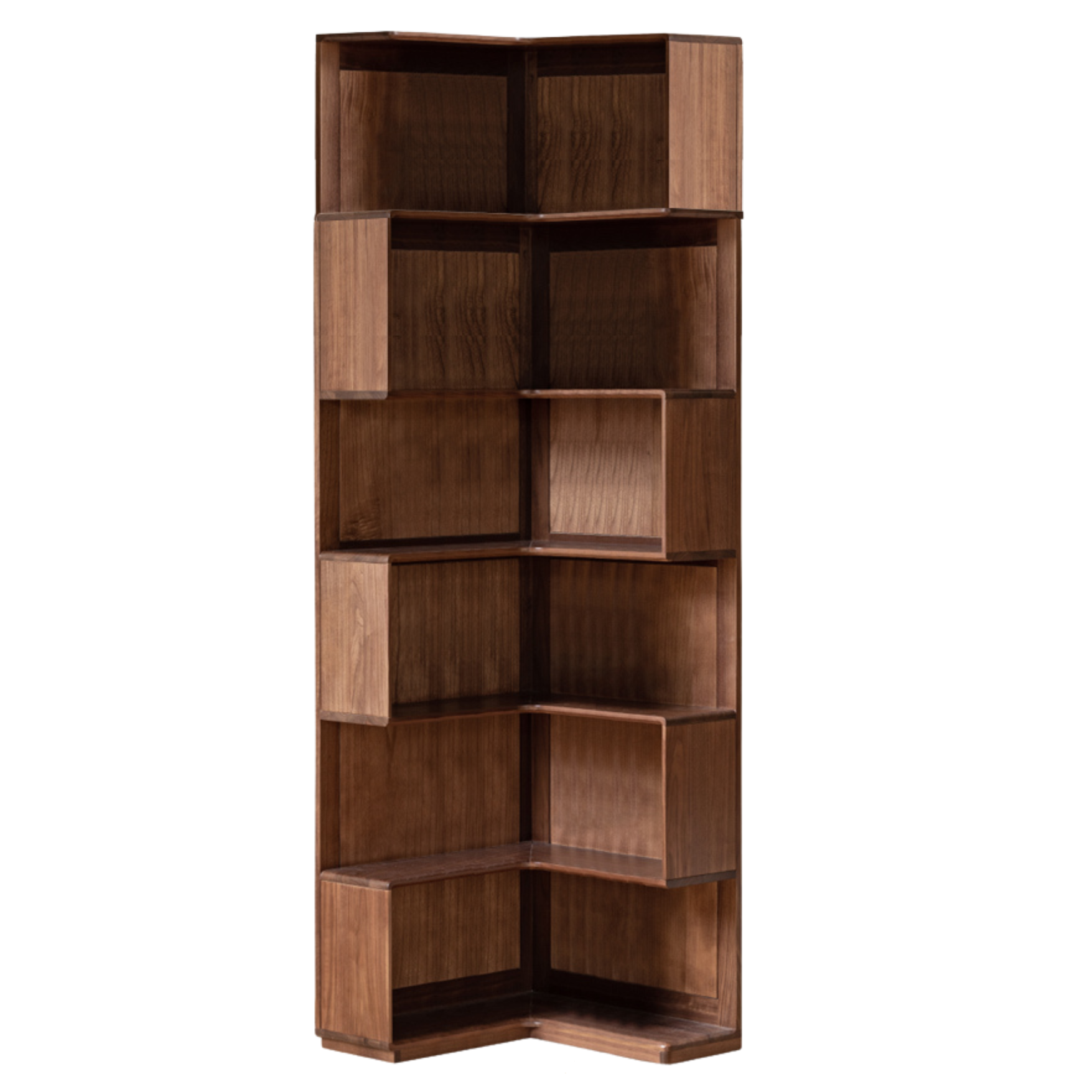 Sandalwood, Black Walnut Solid Wood Corner Storage Bookcase