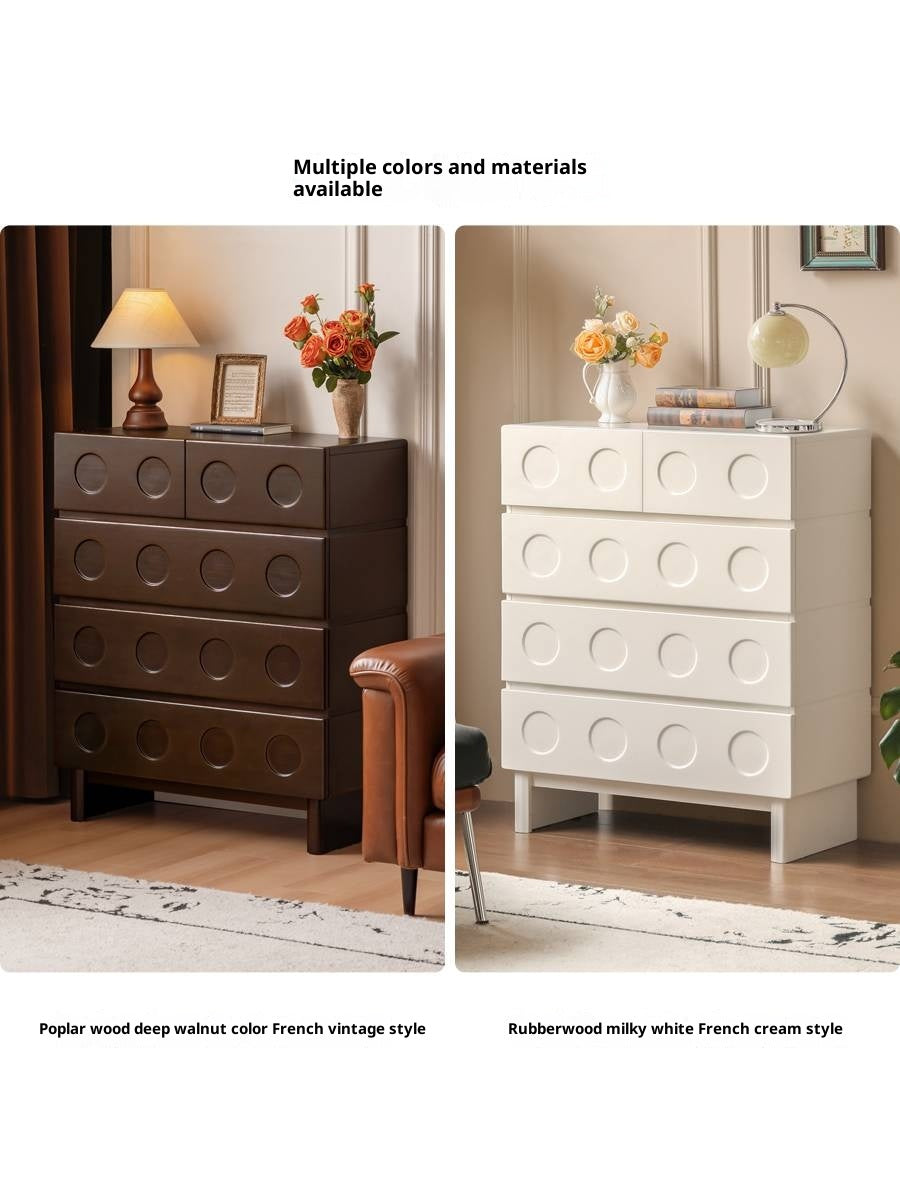 Oak Solid Wood Vintage Style Five-Drawer Chest