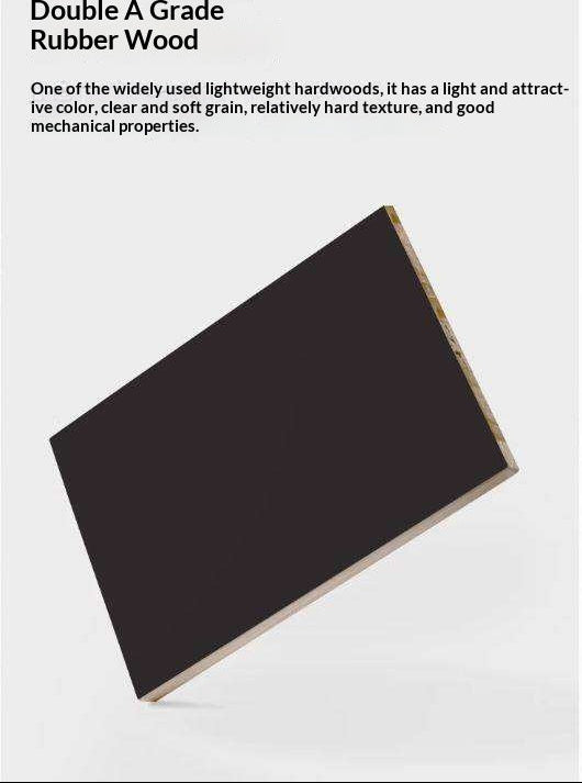 Solid Rubberwood French Retro Sideboard Black Glass