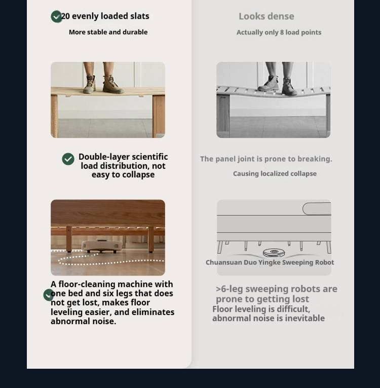 Ash, Beech Solid Wood Modern Simple Luminous Bed