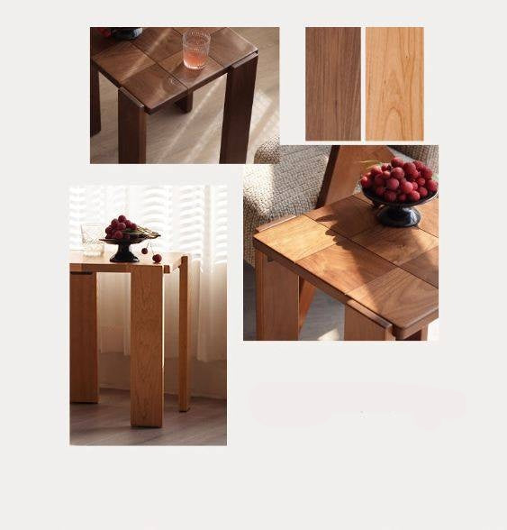 Black Walnut, Cherry Solid Wood Modern Square Side Table