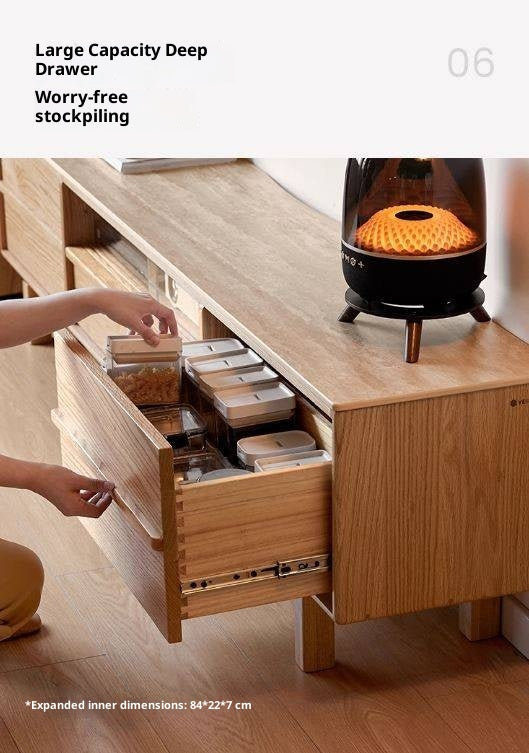 Oak Solid Wood Modern Minimalist TV Cabinet