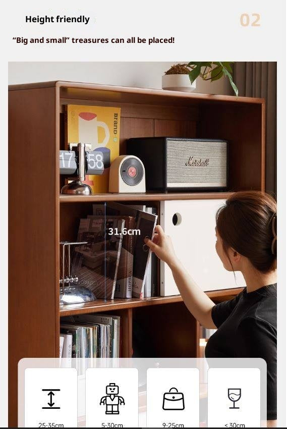 Poplar, Cherry Solid Wood Ancient Style Bookcase