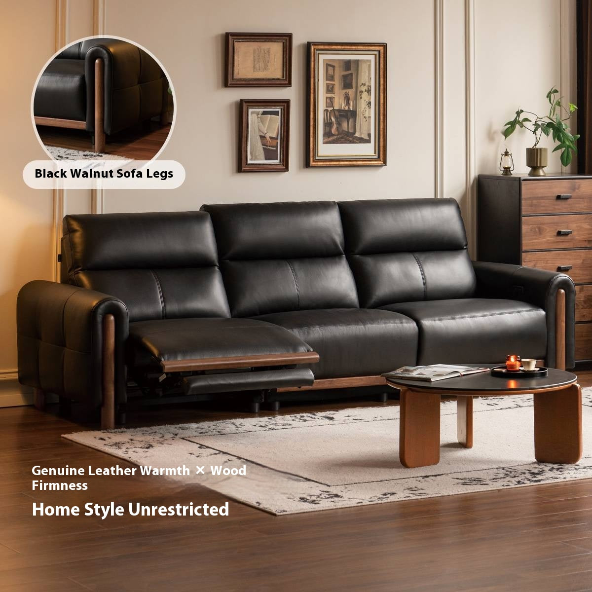 Top Grain Genuine Leather Zero Wall Power Reclining Sofa