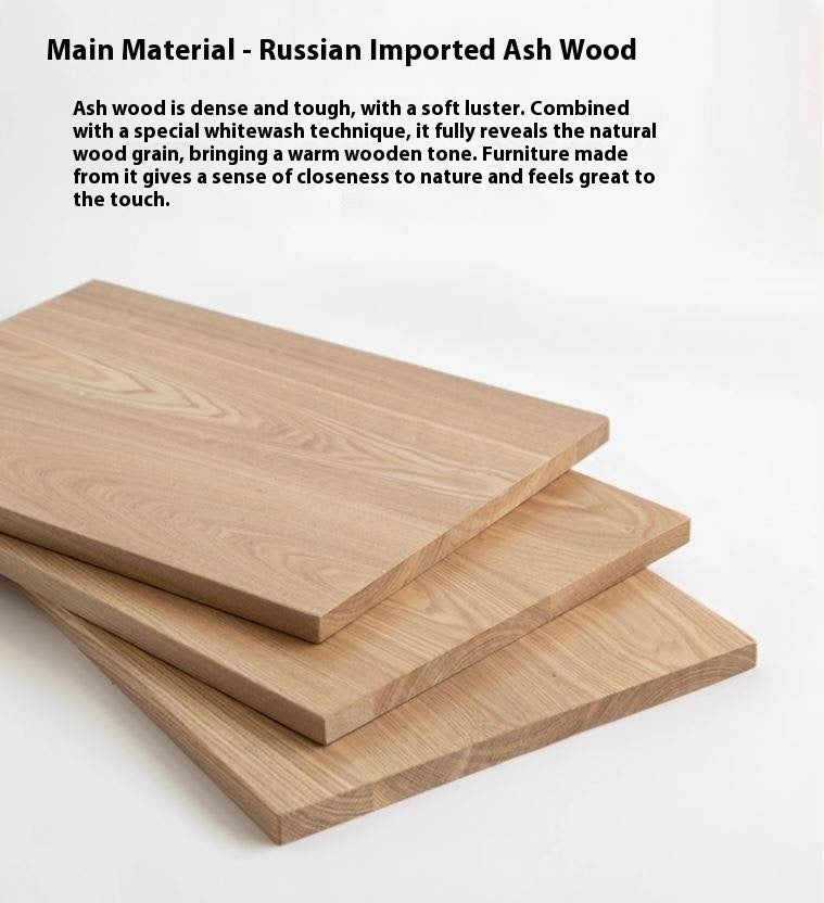 Ash Solid Wood Modern Side Cabinet.