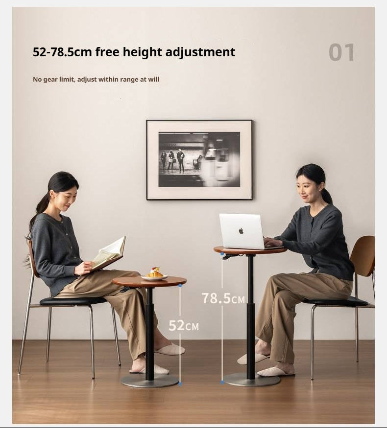 Poplar Solid Wood Vintage Style Adjustable Side Table