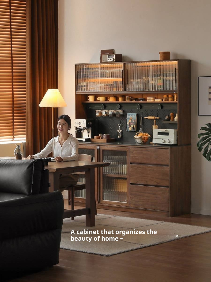 Sandalwood Solid Wood Rock Board Modern Sideboard