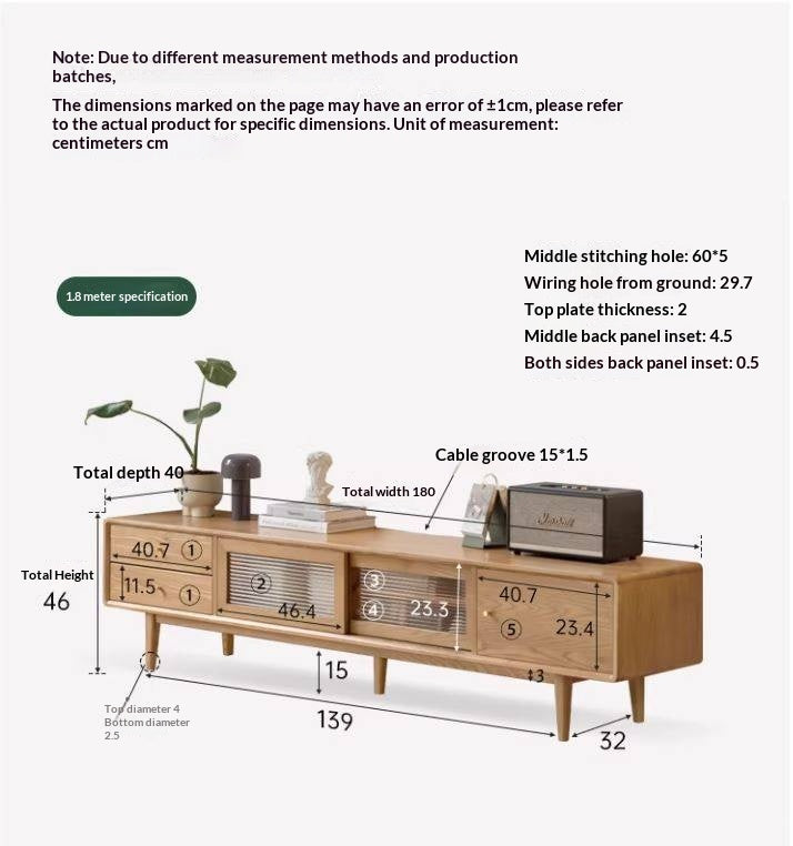 Ash Solid Wood Modern Locker Floor TV Cabinet.
