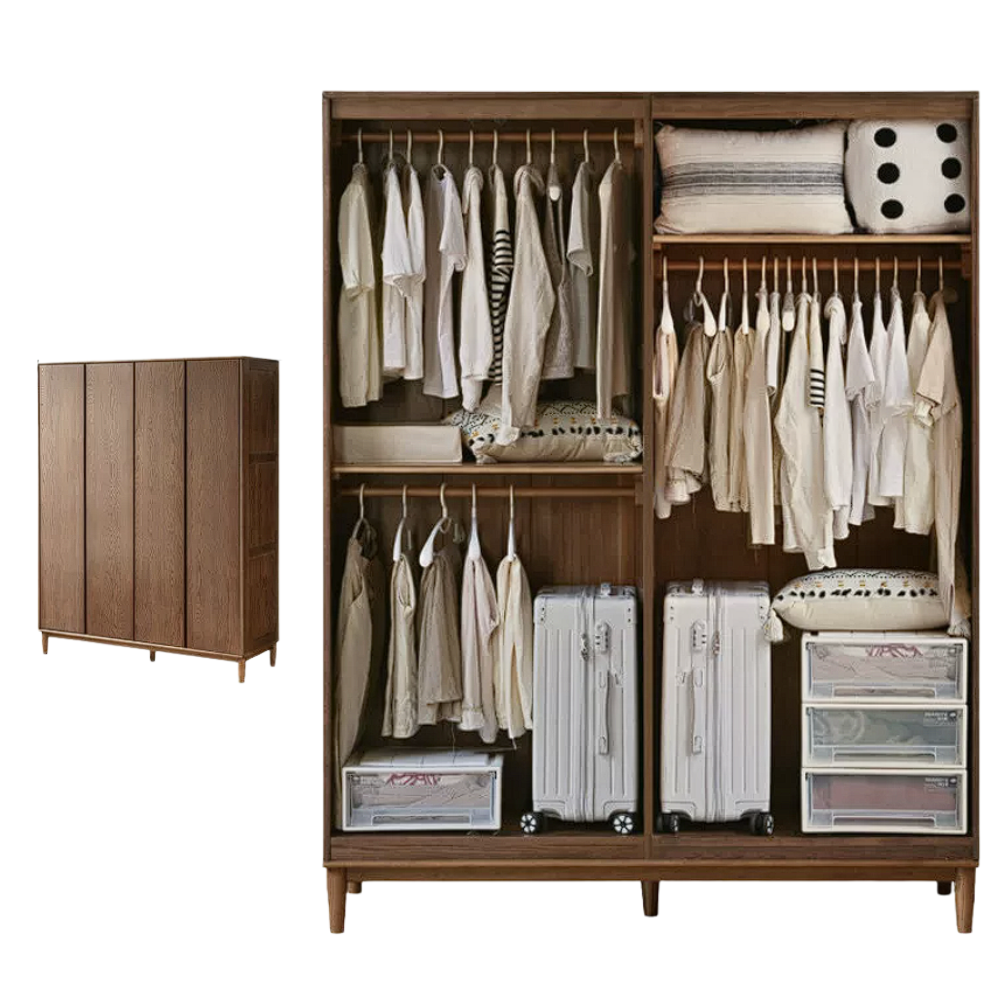 Oak Solid Wood Modern Off-Floor Wardrobe