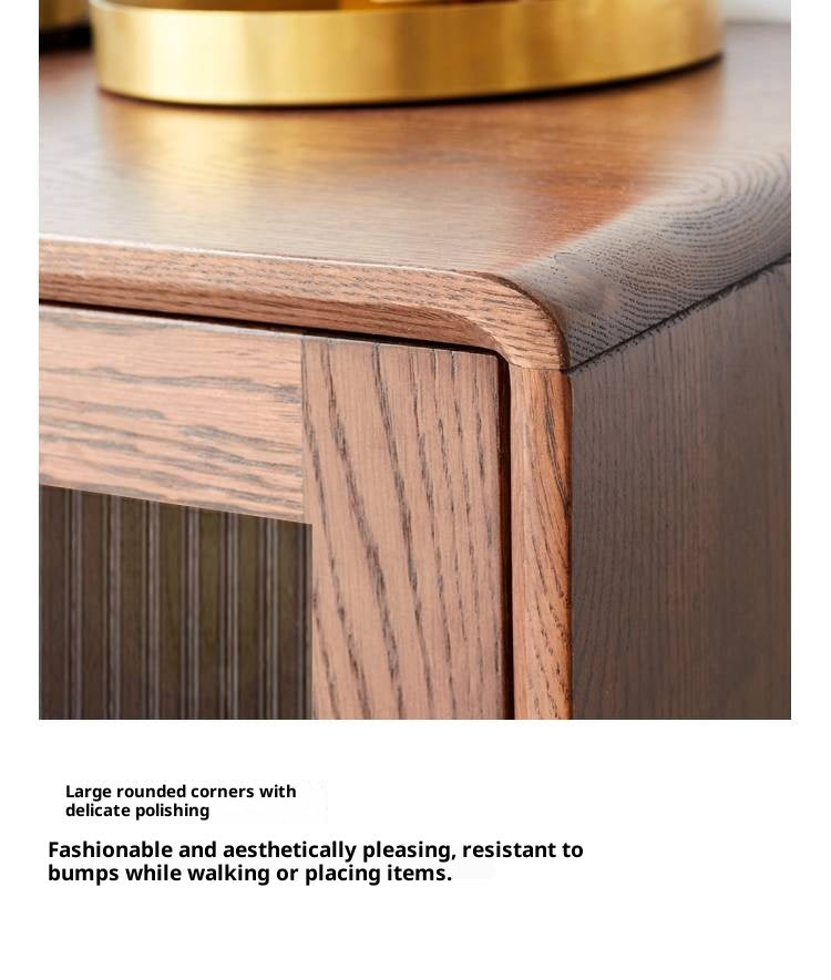 Oak Solid Wood, Solid Rubberwood Side Cabinet.