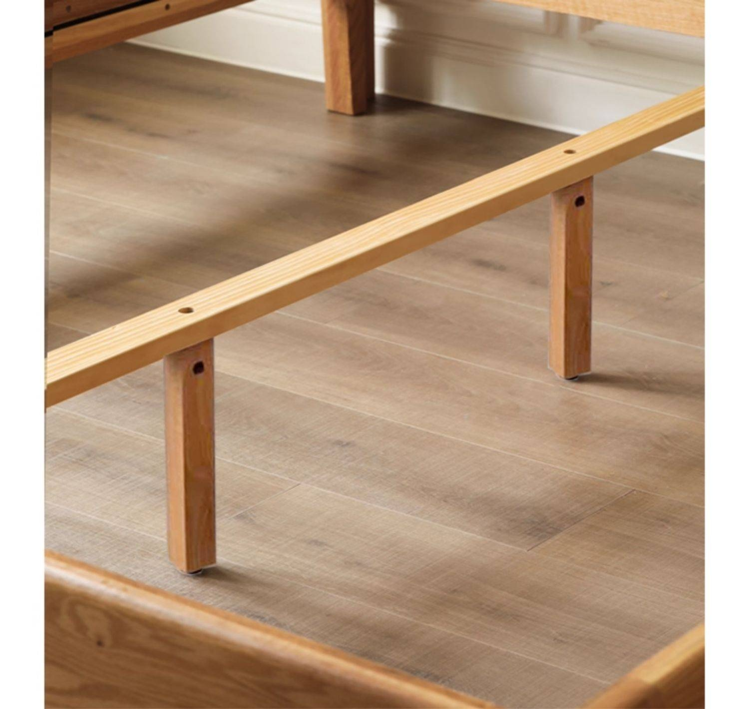 European Beech Solid Wood Bed Modern Simple