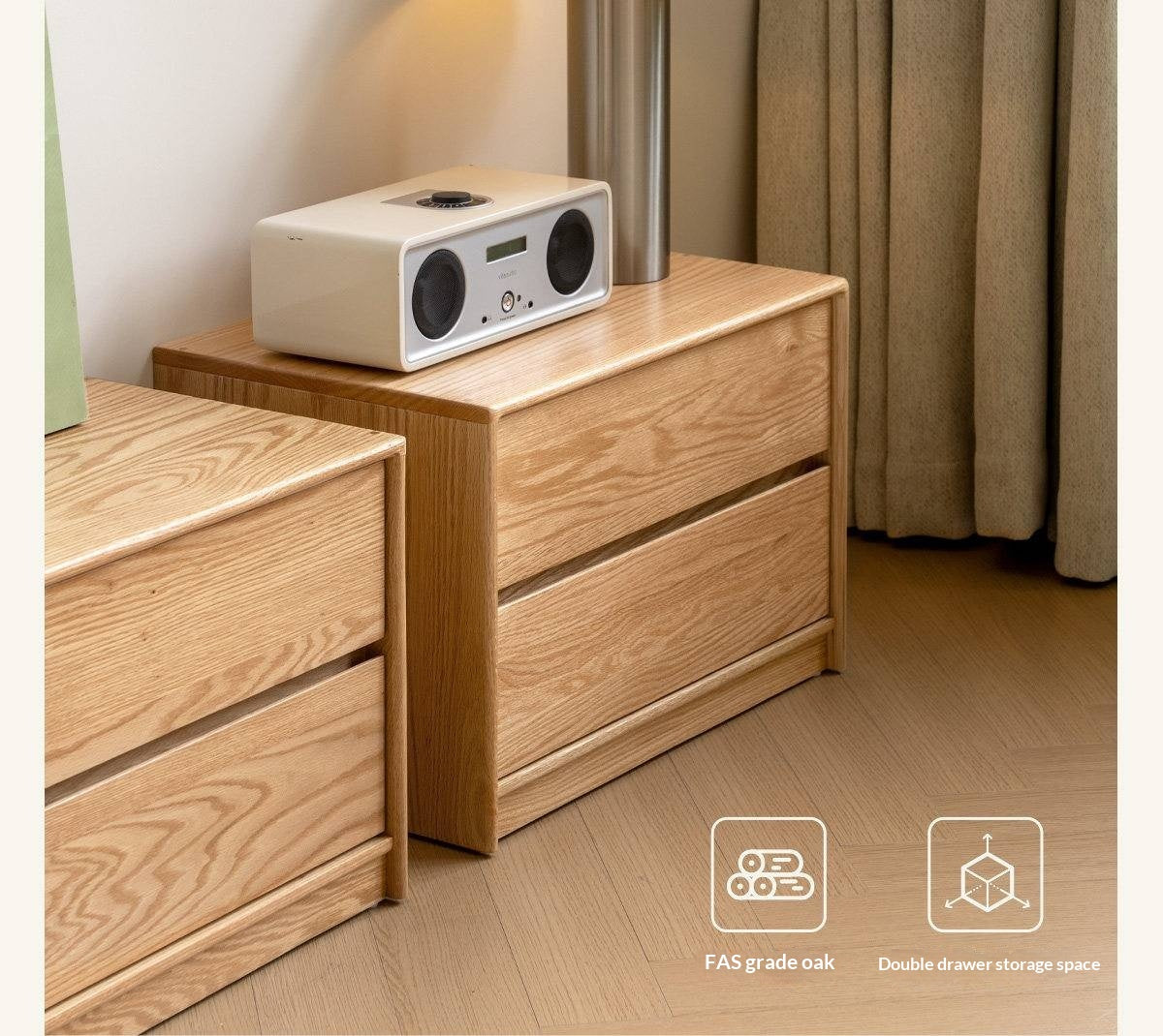 Solid RubberWood, Oak Solid Wood TV Cabinet Floor Combination
