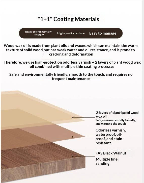 Black Walnut Solid Wood Combination Desk With Shelf