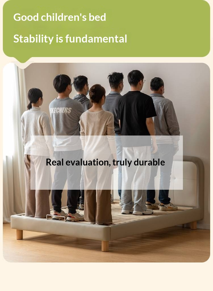 Organic Leather Children's Soft Bag High Headboard Single Bed