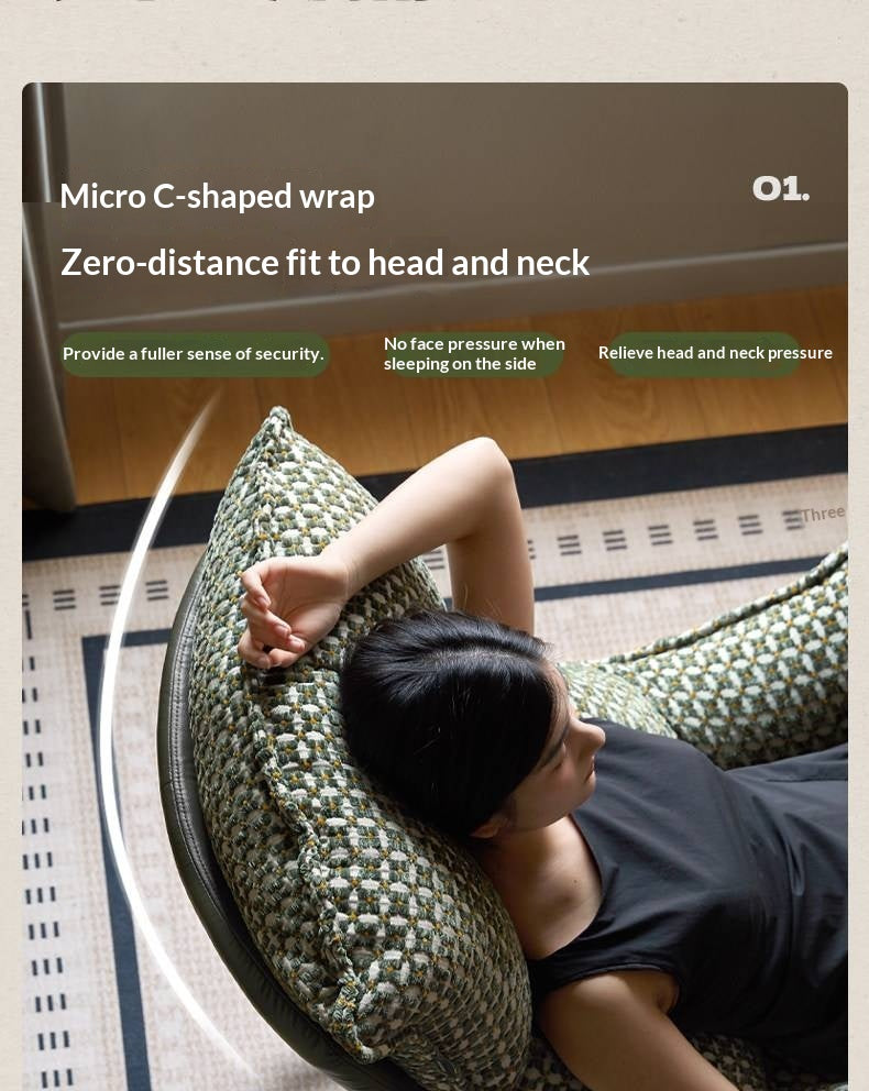 Egg Shell Rocking Lounge Chair with Upholstered Cocoon Seat and Metal Frame With Beech Legs