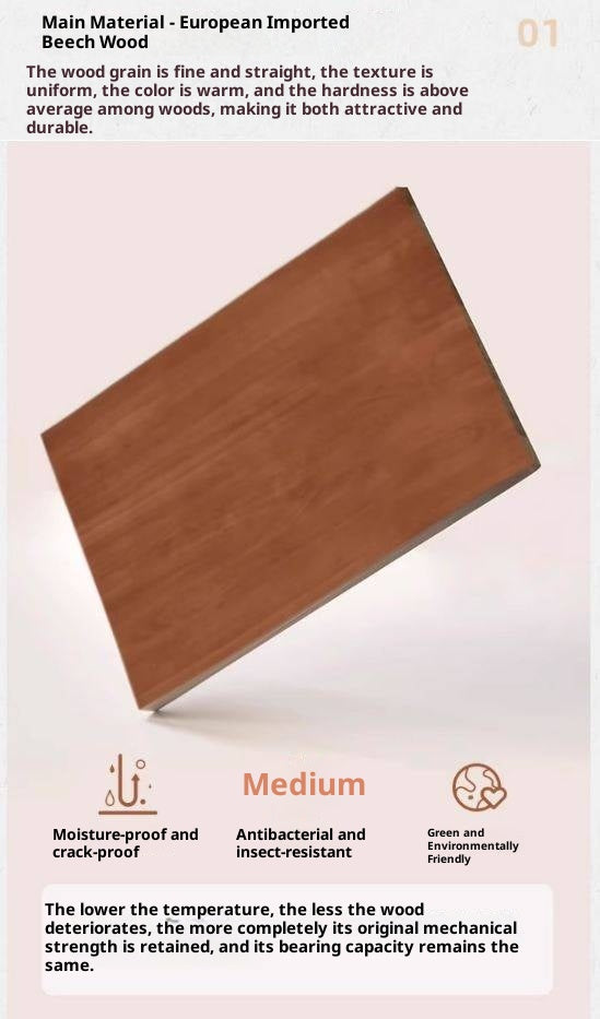 Beech Solid Wood Adjustable Office Chair, Bauhaus Style