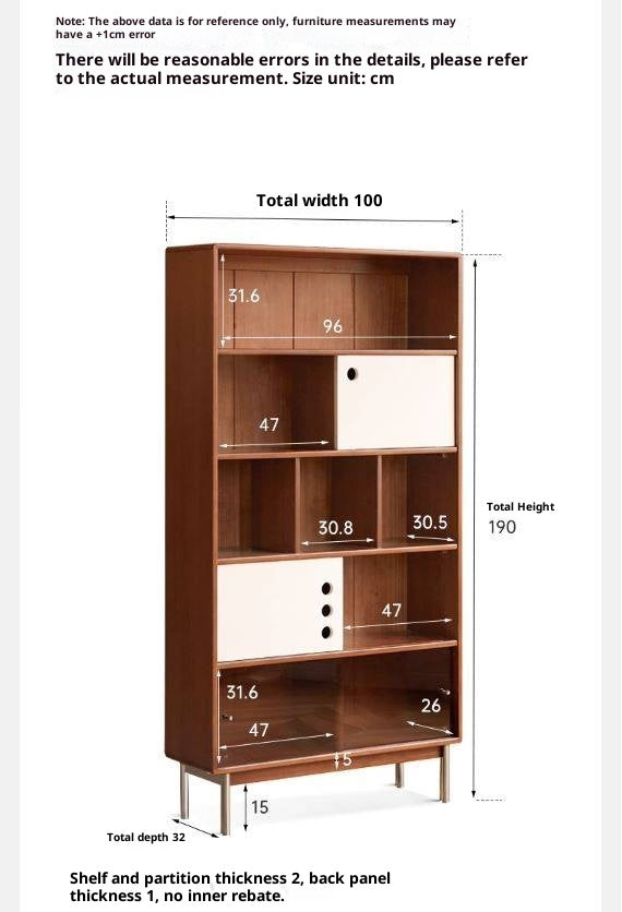 Poplar, Cherry Solid Wood Ancient Style Bookcase