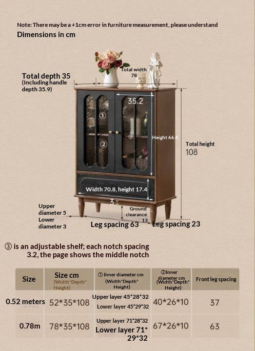 Black Walnut Solid Wood Vintage Curio Cabinet with Rippled Glass Doors and Brass Hardware
