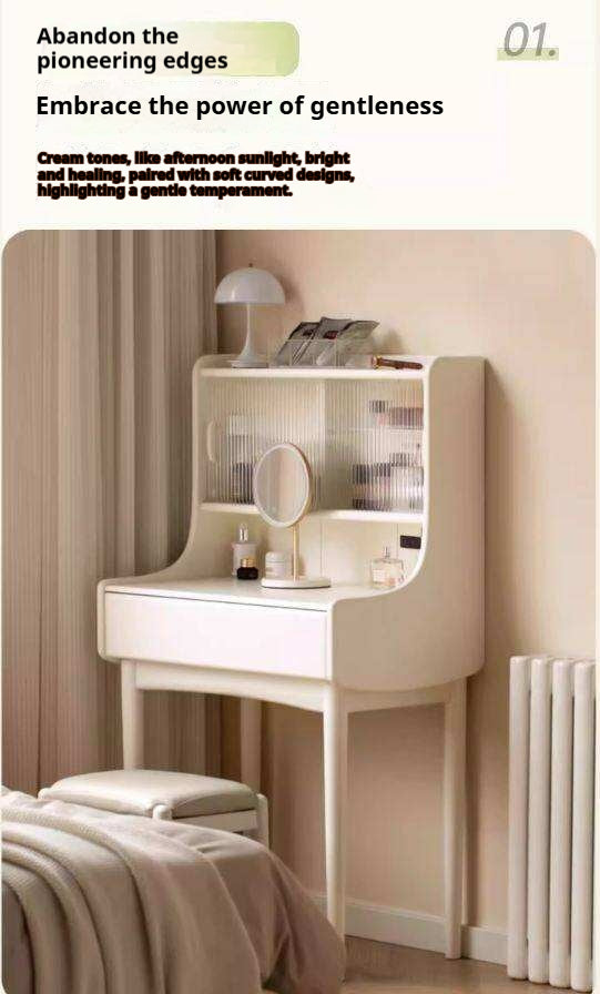 Solid RubberWood Cream Style Vanity Table.