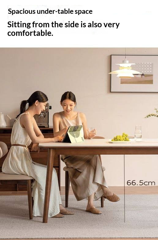 Beech Solid Wood Rock Board Dining Table