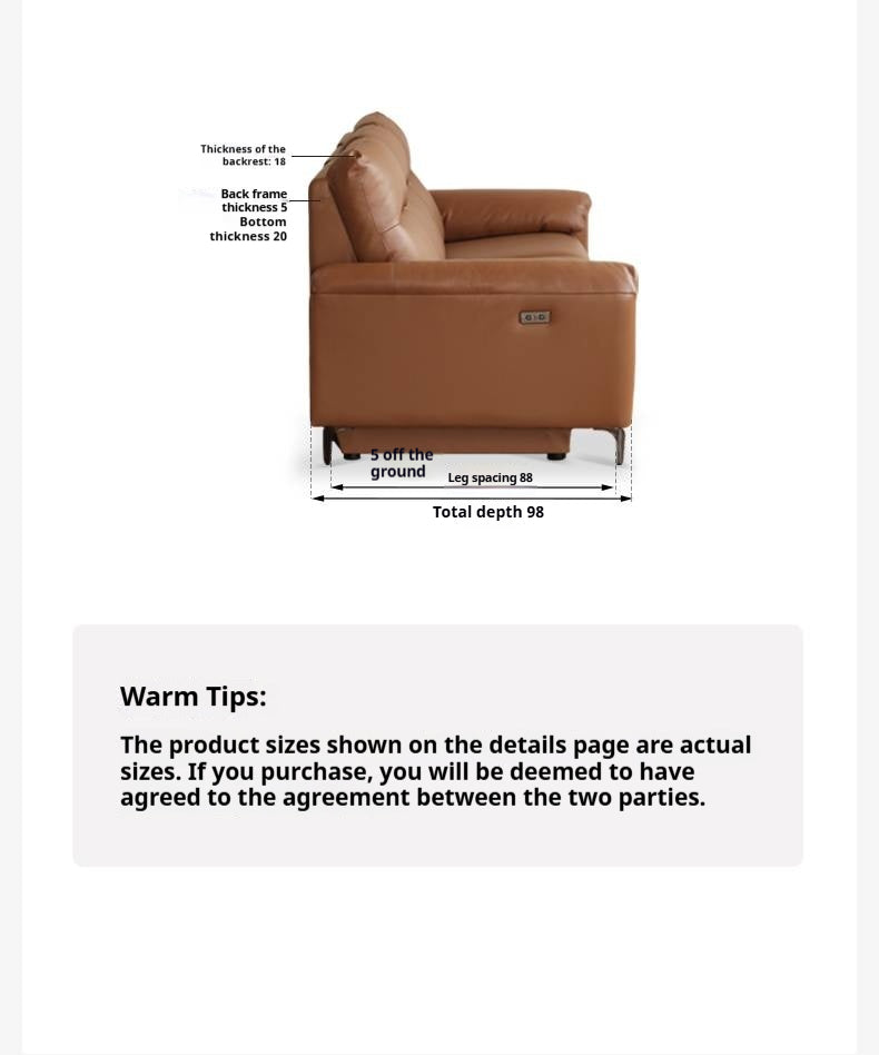 Leather Electric Zero Wall Sofa Italian Light Luxury.