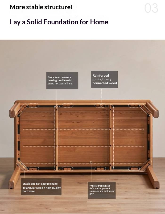 Cherry Solid Wood Vintage Style Dining Table