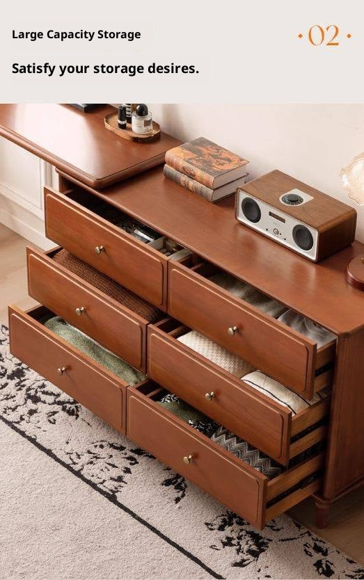 Poplar Solid Wood French Retro Style Dressing Table