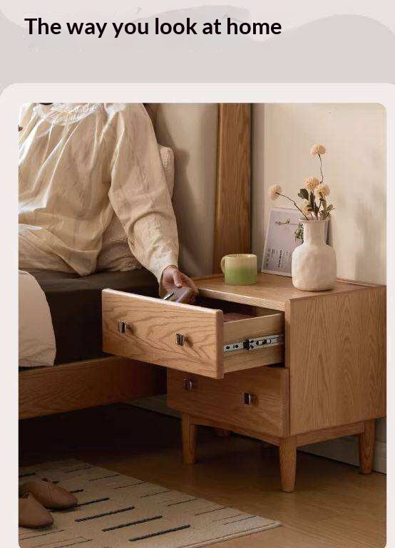 Oak Solid Wood Modern Minimalist Nightstand