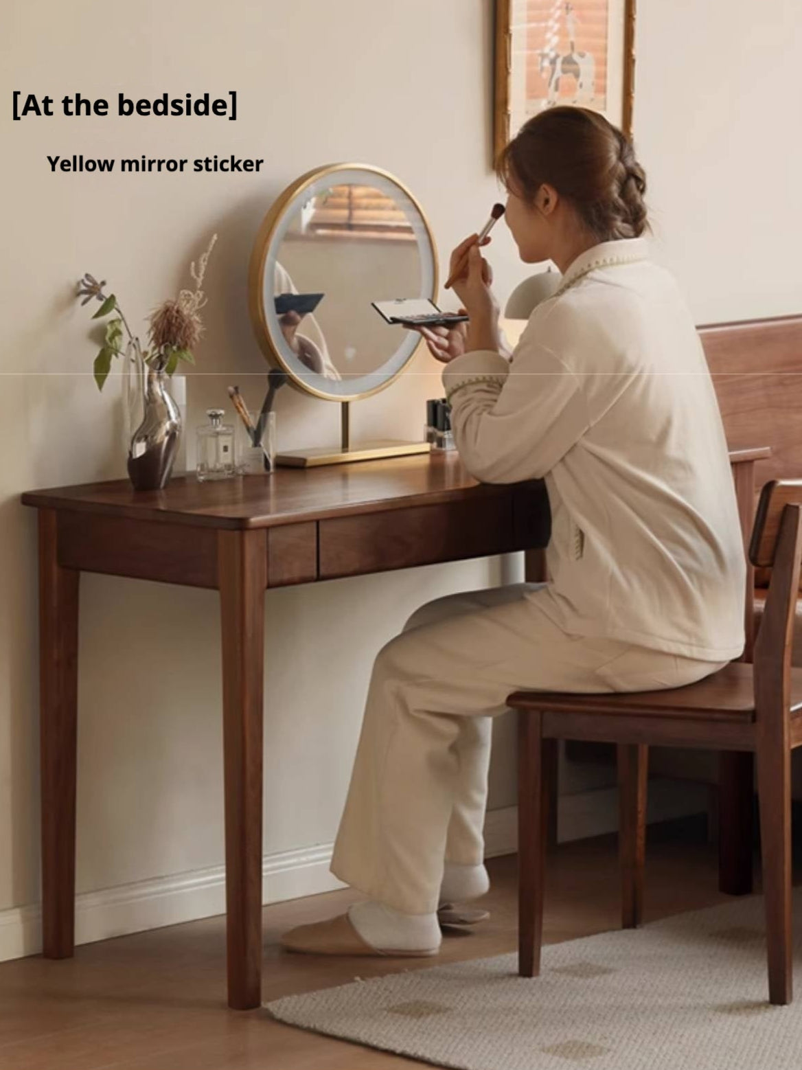 Black Walnut Solid Wood Desk With Drawers