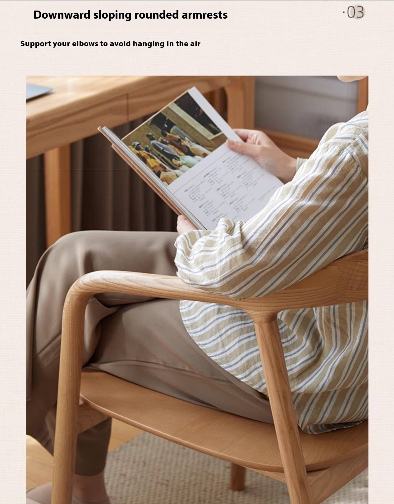 Ash, White Ash, Black Walnut Solid Wood Armchair, Scandinavian Modern Curved Back Accent Chair