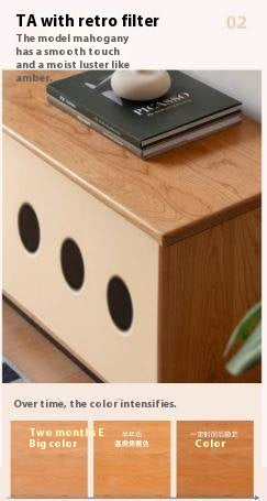 Cherry Solid Wood Antique Colored Floor TV Stand