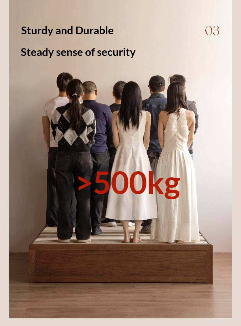 Oak Solid Wood Box Bed — Modern Minimalist Design