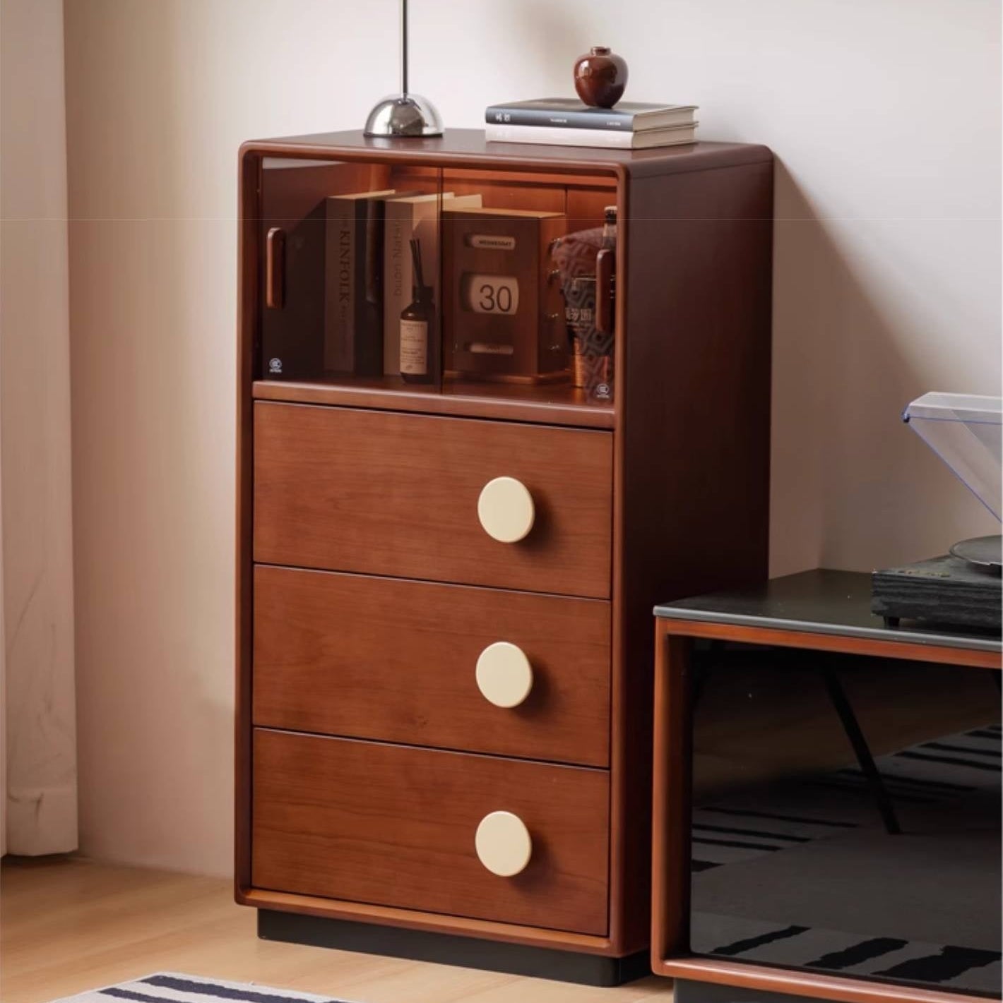 Poplar Solid Wood Middle Ages Side Cabinet.