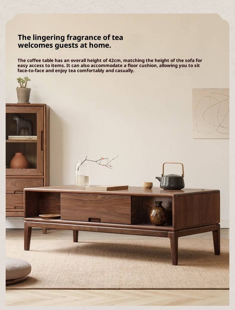 Black Walnut, Ash Solid Wood Modern Coffee Table