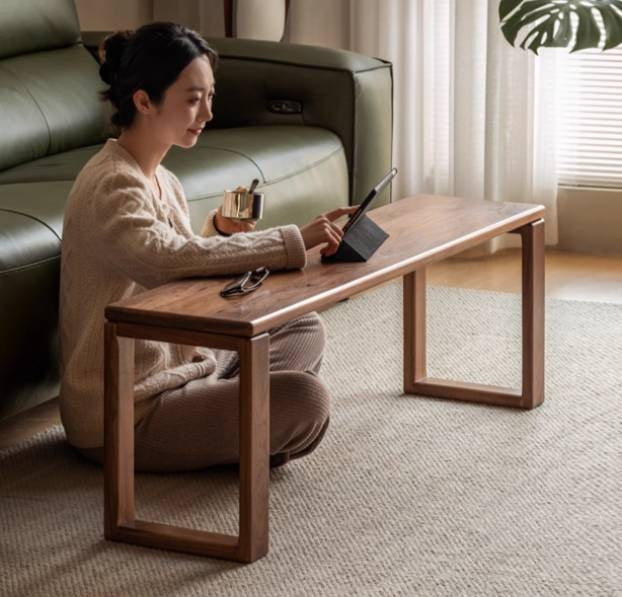 Black Walnut, Oak Solid Wood Long Bench