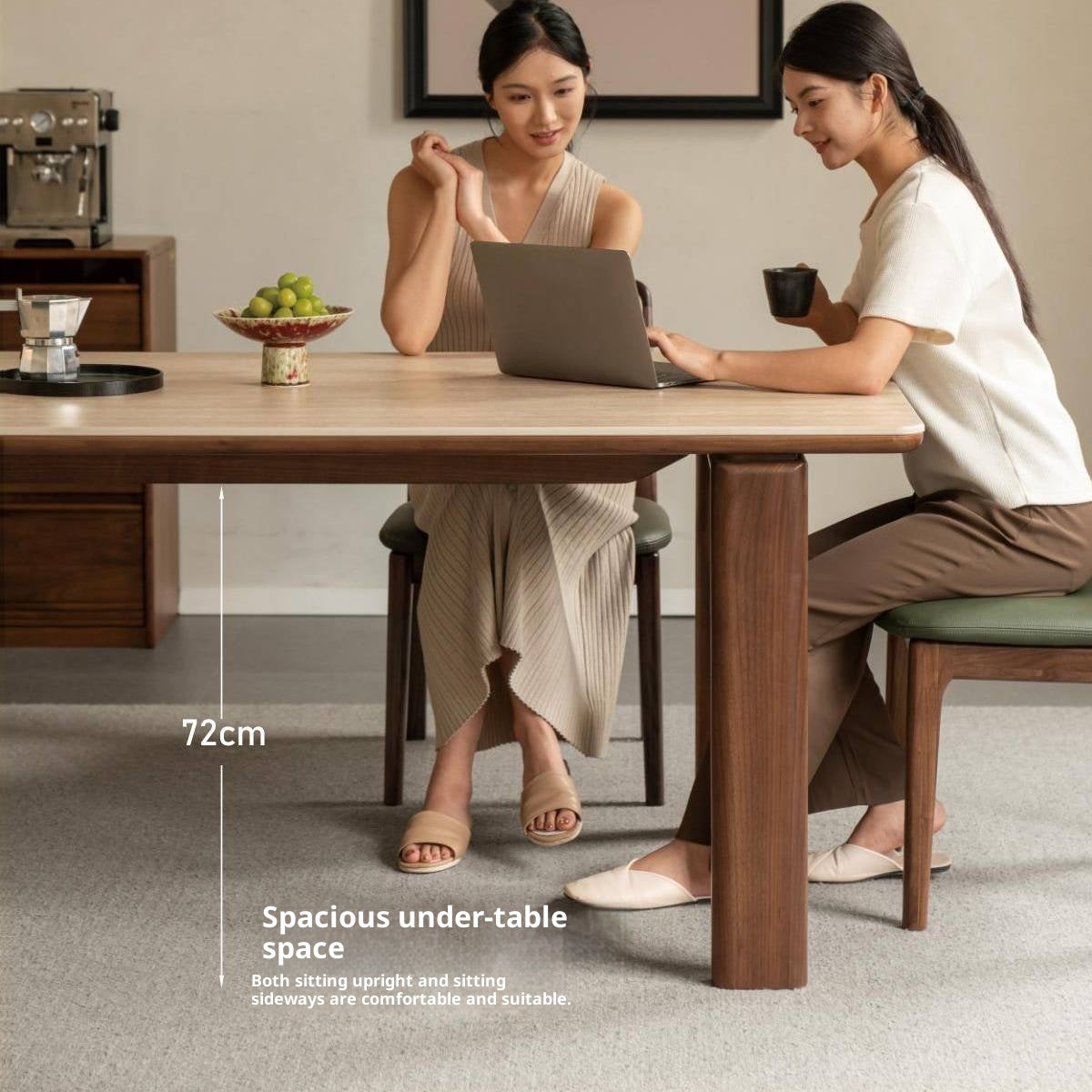 Black Walnut Solid Wood Dining Table Light Luxury Style