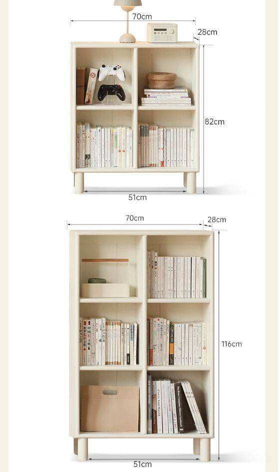 Tulipwood , Solid RubberWood Bookcase Free Combination Cream Style