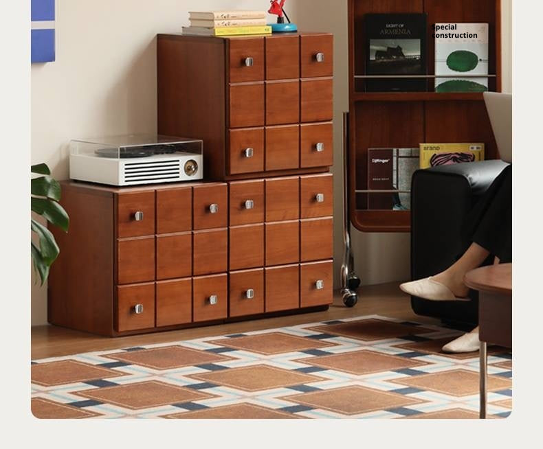 Poplar , Rubber Solid Wood Retro Style Side Cabinets.
