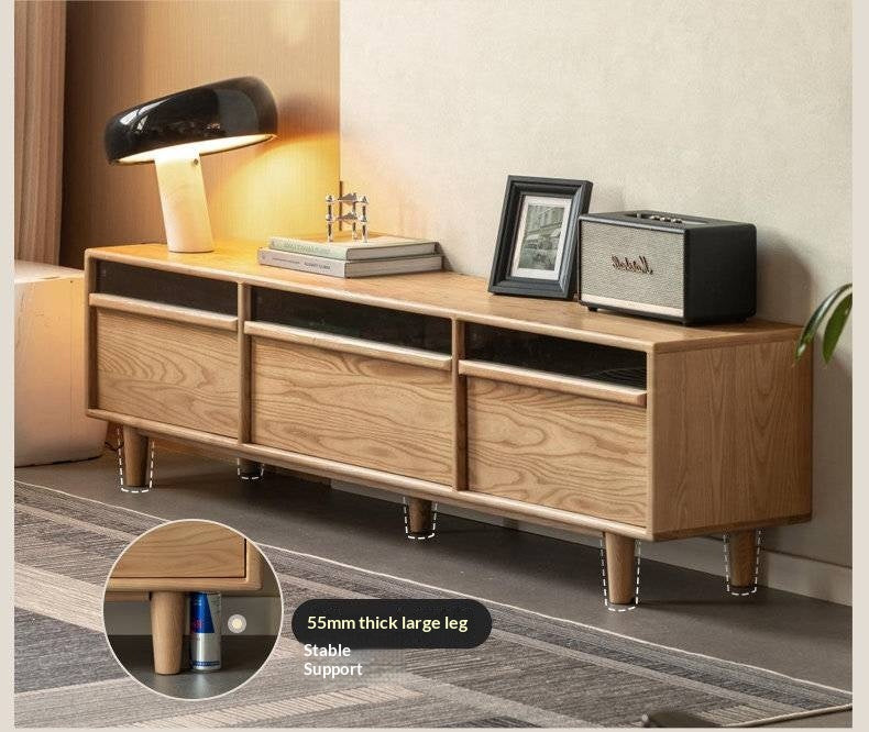 Ash Solid Wood Floor TV Cabinet