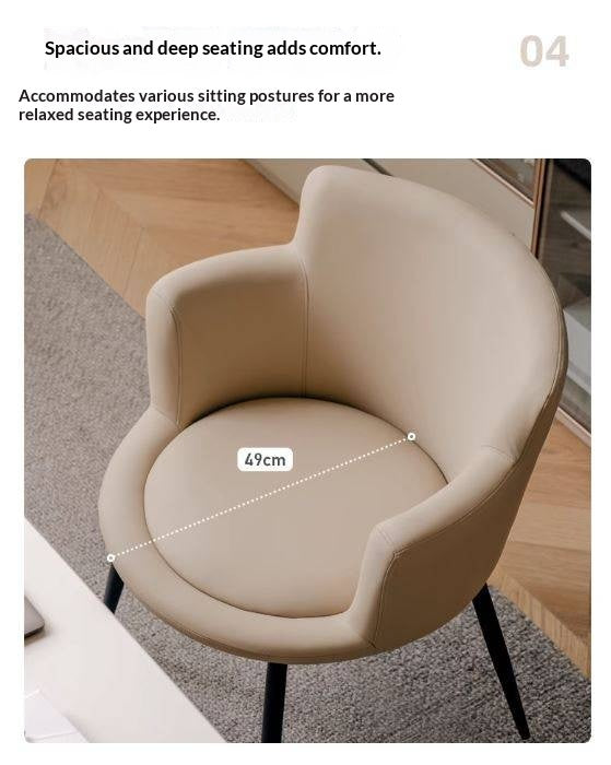 Organic Leather Soft Comfortable Italian Light Luxury Computer Chair