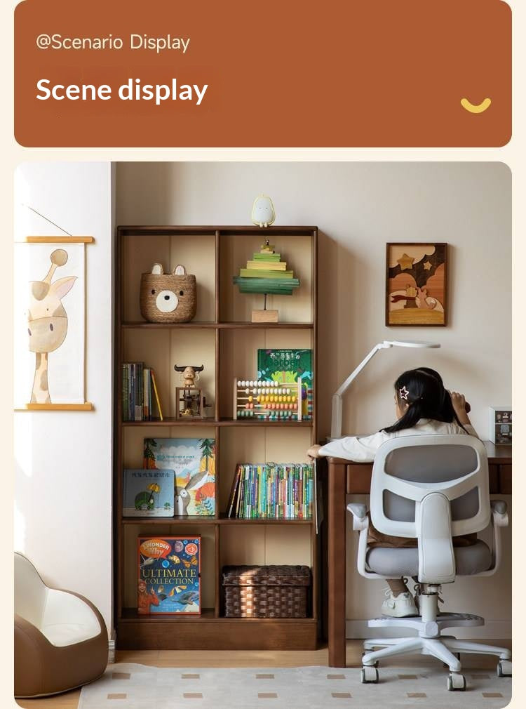 Solid Rubberwood Retro Style Children's Bookcase