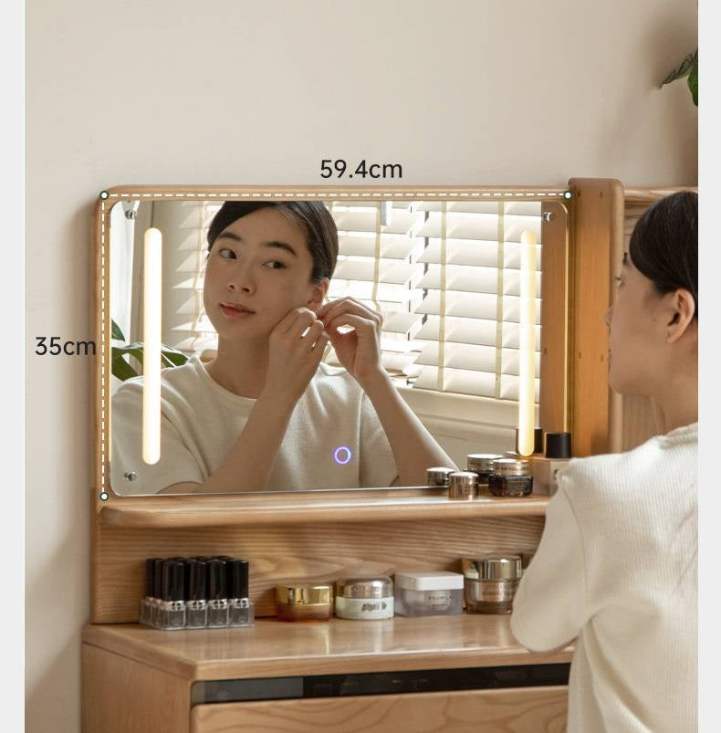 Ash, Oak Solid Wood Multifunctional Modern Vanity Table.