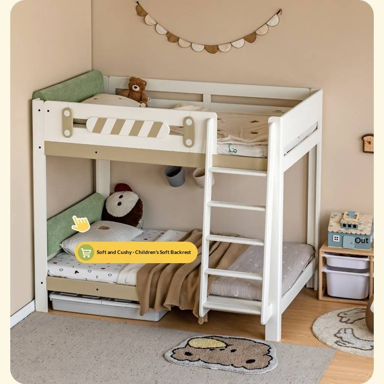 Rubberwood Solid Wood Children's Adult Bunk Bed