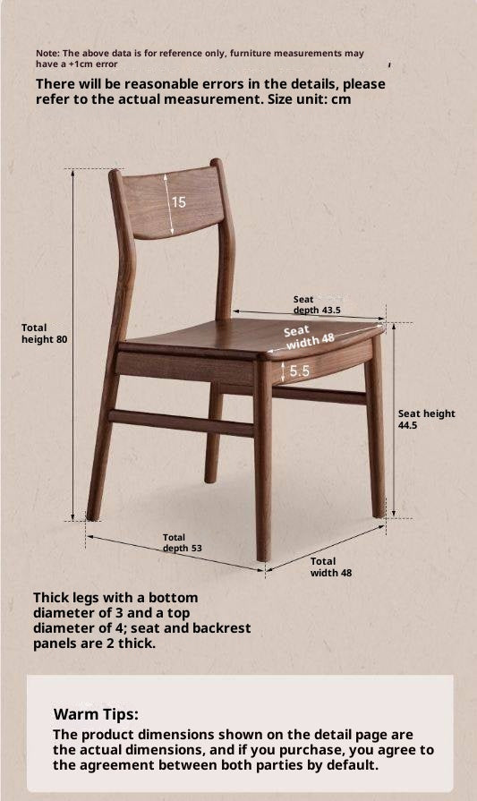 Set 4 Pcs Black Walnut, Ash, Oak, White Oak, Beech, Sandalwood Solid Wood Dining Chair